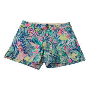 LILLY PULITZER Callahan Stretch Short in Mermaid Cove Women Size 2